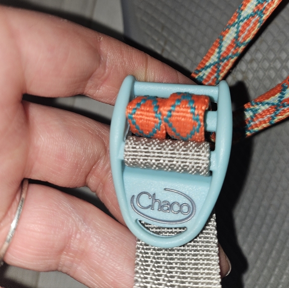🧡Chaco Womens Size 8 Strappy Orange Gray & Teal GUC🧡 - Picture 4 of 9